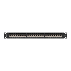 PATCH PANEL 24 PORTŮ 1U 19" CAT.7 FTP STÍNĚNÝ ČERNÝ