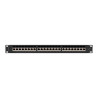 PATCH PANEL 24 PORTŮ 1U 19" CAT.7 FTP STÍNĚNÝ ČERNÝ