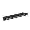 PATCH PANEL 24 PORTŮ 1U 19" CAT.7 FTP STÍNĚNÝ ČERNÝ