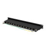 PATCH PANEL 24 PORTŮ 1U 19" CAT.7 FTP STÍNĚNÝ ČERNÝ