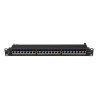 PATCH PANEL 24 PORTŮ 1U 19" CAT.7 FTP STÍNĚNÝ ČERNÝ