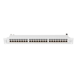 PATCH PANEL 24 PORTŮ 1U 19" CAT.7 FTP STÍNĚNÝ ŠEDÝ