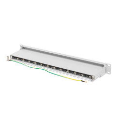 PATCH PANEL 24 PORTŮ 1U 19" CAT.7 FTP STÍNĚNÝ ŠEDÝ