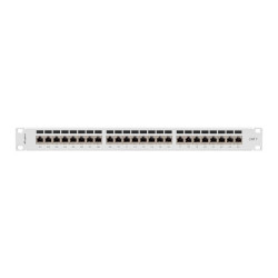 PATCH PANEL 24 PORTŮ 1U 19" CAT.7 FTP STÍNĚNÝ ŠEDÝ