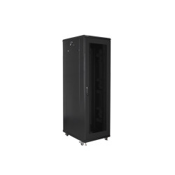 RACKOVÁ SKŘÍŇ 19" VOLNĚ STOJÍCÍ 42U/800X800 (FLAT PACK) SE SÍŤOVÝMI DVEŘMI ČERNÁ