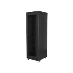 19" VOLNĚ STOJÍCÍ RACKOVÁ SKŘÍŇ 42U/600X800 (FLAT PACK) SE SÍŤOVANÝMI DVEŘMI ČERNÁ
