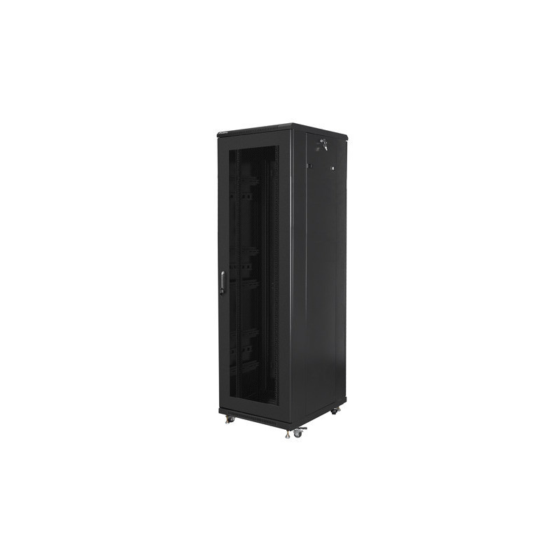 19" VOLNĚ STOJÍCÍ RACKOVÁ SKŘÍŇ 42U/600X800 (FLAT PACK) SE SÍŤOVANÝMI DVEŘMI ČERNÁ 19" VOLNĚ STOJÍCÍ RACKOVÁ SKŘÍŇ 42U/600X800 (FLAT PACK) SE SÍŤOVANÝMI DVEŘMI ČERNÁ
