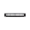 PATCH PANEL 12 PORTŮ 1U S ORGANIZÉREM PRO KEYSTONE MODULY ČERNÝ