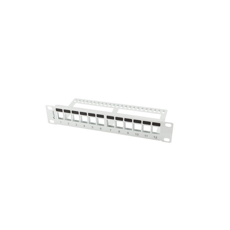 PATCH PANEL 12 PORTŮ 1U S ORGANIZÉREM PRO KEYSTONE MODULY ŠEDÝ PATCH PANEL 12 PORTŮ 1U S ORGANIZÉREM PRO KEYSTONE MODULY ŠEDÝ