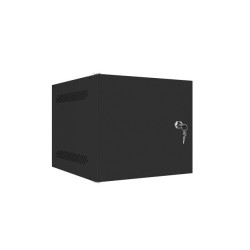 RACKOVÁ SKŘÍŇ 10" NÁSTĚNNÁ 4U/280X310 PRO VLASTNÍ MONTÁŽ S KOVOVÝMI DVEŘMI ČERNÁ  (PLOCHÉ BALENÍ)