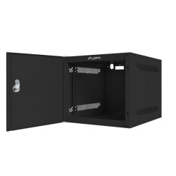 RACKOVÁ SKŘÍŇ 10" NÁSTĚNNÁ 4U/280X310 PRO VLASTNÍ MONTÁŽ S KOVOVÝMI DVEŘMI ČERNÁ  (PLOCHÉ BALENÍ)