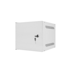 RACKOVÁ SKŘÍŇ 10" NÁSTĚNNÁ 4U/280X310 PRO VLASTNÍ MONTÁŽ S KOVOVÝMI DVEŘMI ŠEDÁ  (PLOCHÉ BALENÍ)