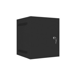 RACKOVÁ SKŘÍŇ 10" PRO MONTÁŽ NA STĚNU 6U/280X310 PRO VLASTNÍ MONTÁŽ S KOVOVÝMI DVEŘMI ČERNÁ  (PLOCHÉ BALENÍ)