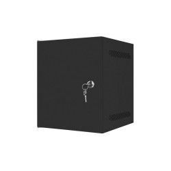 RACKOVÁ SKŘÍŇ 10" PRO MONTÁŽ NA STĚNU 6U/280X310 PRO VLASTNÍ MONTÁŽ S KOVOVÝMI DVEŘMI ČERNÁ  (PLOCHÉ BALENÍ)