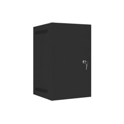 RACKOVÁ SKŘÍŇ 10" PRO MONTÁŽ NA STĚNU 9U/280X310 PRO VLASTNÍ MONTÁŽ S KOVOVÝMI DVEŘMI ČERNÁ  (PLOCHÉ BALENÍ)