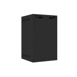 RACKOVÁ SKŘÍŇ 10" PRO MONTÁŽ NA STĚNU 9U/280X310 PRO VLASTNÍ MONTÁŽ S KOVOVÝMI DVEŘMI ČERNÁ  (PLOCHÉ BALENÍ)