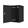 RACKOVÁ SKŘÍŇ 10" PRO MONTÁŽ NA STĚNU 9U/280X310 PRO VLASTNÍ MONTÁŽ S KOVOVÝMI DVEŘMI ČERNÁ  (PLOCHÉ BALENÍ)