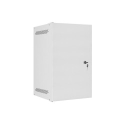 RACKOVÁ SKŘÍŇ 10" PRO MONTÁŽ NA STĚNU 9U/280X310 PRO VLASTNÍ MONTÁŽ S KOVOVÝMI DVEŘMI ŠEDÁ  (PLOCHÉ BALENÍ)