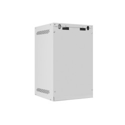 RACKOVÁ SKŘÍŇ 10" PRO MONTÁŽ NA STĚNU 9U/280X310 PRO VLASTNÍ MONTÁŽ S KOVOVÝMI DVEŘMI ŠEDÁ  (PLOCHÉ BALENÍ)