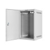 RACKOVÁ SKŘÍŇ 10" PRO MONTÁŽ NA STĚNU 9U/280X310 PRO VLASTNÍ MONTÁŽ S KOVOVÝMI DVEŘMI ŠEDÁ  (PLOCHÉ BALENÍ)