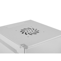 RACKOVÁ SKŘÍŇ 10" PRO MONTÁŽ NA STĚNU 9U/280X310 PRO VLASTNÍ MONTÁŽ S KOVOVÝMI DVEŘMI ŠEDÁ  (PLOCHÉ BALENÍ)