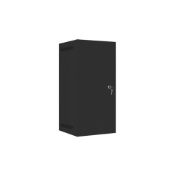 RACKOVÁ SKŘÍŇ 10" NÁSTĚNNÁ 12U/280X310 PRO VLASTNÍ MONTÁŽ S KOVOVÝMI DVEŘMI ČERNÁ  (PLOCHÉ BALENÍ)