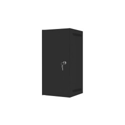 RACKOVÁ SKŘÍŇ 10" NÁSTĚNNÁ 12U/280X310 PRO VLASTNÍ MONTÁŽ S KOVOVÝMI DVEŘMI ČERNÁ  (PLOCHÉ BALENÍ)