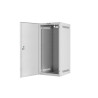 RACKOVÁ SKŘÍŇ 10" NÁSTĚNNÁ 12U/280X310 PRO VLASTNÍ MONTÁŽ S KOVOVÝMI DVEŘMI ŠEDÁ  (PLOCHÉ BALENÍ)