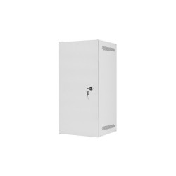 RACKOVÁ SKŘÍŇ 10" NÁSTĚNNÁ 12U/280X310 PRO VLASTNÍ MONTÁŽ S KOVOVÝMI DVEŘMI ŠEDÁ  (PLOCHÉ BALENÍ)
