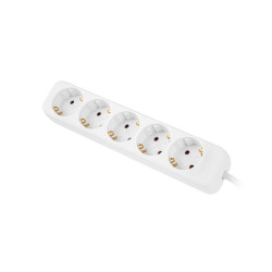 NAPÁJECÍ LIŠTA  1,5 M 5X ZÁSUVKY SCHUKO KVALITNÍ MĚDĚNÝ KABEL BÍLÁ