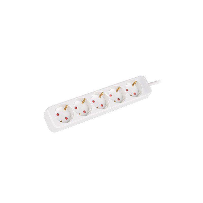 NAPÁJECÍ LIŠTA  3M 5X SCHUKO ZÁSUVKY KVALITNÍ MĚDĚNÝ KABEL BÍLÝ
