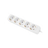 NAPÁJECÍ LIŠTA  3M 5X SCHUKO ZÁSUVKY KVALITNÍ MĚDĚNÝ KABEL BÍLÝ