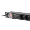 NAPÁJECÍ DISTRIBUČNÍ JEDNOTKA (PDU) PRO 19"  1U 16A 2M 7X FRANCOUZSKÉ ZÁSUVKY SPD-3MP ČERNÁ
