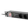 NAPÁJECÍ DISTRIBUČNÍ JEDNOTKA (PDU) PRO 19"  1U 16A 2M 7X SCHUKO ZÁSUVKY SPD-3MP ČERNÁ