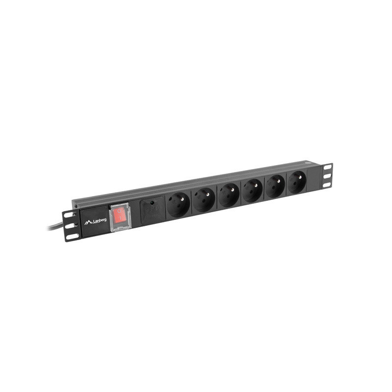 NAPÁJECÍ DISTRIBUČNÍ JEDNOTKA (PDU) 19"  1U 16A 2M 6X FRANCOUZSKÉ ZÁSUVKY ČERNÁ