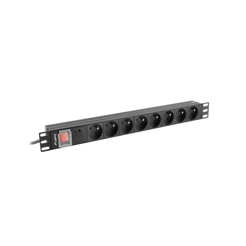 NAPÁJECÍ DISTRIBUČNÍ JEDNOTKA (PDU) 19" 1U 16A 2M 8X FRANCOUZSKÉ ZÁSUVKY ČERNÁ NAPÁJECÍ DISTRIBUČNÍ JEDNOTKA (PDU) 19" 1U 16A 2M 8X FRANCOUZSKÉ ZÁSUVKY ČERNÁ
