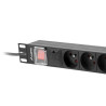 NAPÁJECÍ DISTRIBUČNÍ JEDNOTKA (PDU) 19"  1U 16A 2M 8X FRANCOUZSKÉ ZÁSUVKY ČERNÁ