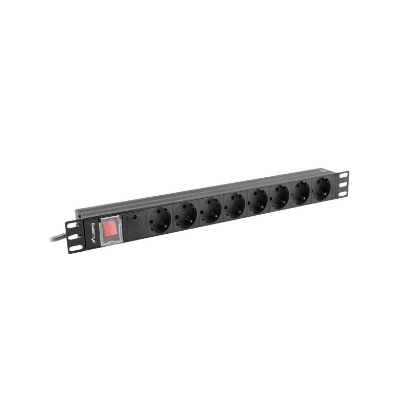 NAPÁJECÍ DISTRIBUČNÍ JEDNOTKA (PDU) 19" 1U 16A 2M 8X SCHUKO ZÁSUVKY ČERNÁ NAPÁJECÍ DISTRIBUČNÍ JEDNOTKA (PDU) 19" 1U 16A 2M 8X SCHUKO ZÁSUVKY ČERNÁ