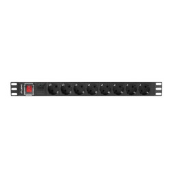 NAPÁJECÍ DISTRIBUČNÍ JEDNOTKA (PDU) 19"  1U 16A 2M 8X SCHUKO ZÁSUVKY ČERNÁ
