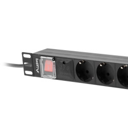 NAPÁJECÍ DISTRIBUČNÍ JEDNOTKA (PDU) 19"  1U 16A 2M 8X SCHUKO ZÁSUVKY ČERNÁ