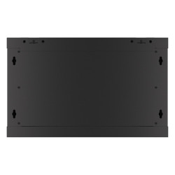 RACKOVÁ SKŘÍŇ 19" PRO MONTÁŽ NA STĚNU 6U/600X450 PRO VLASTNÍ MONTÁŽ S KOVOVÝMI DVEŘMI ČERNÁ  (PLOCHÉ BALENÍ)