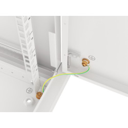 RACKOVÁ SKŘÍŇ 19" PRO MONTÁŽ NA STĚNU 6U/600X450 PRO VLASTNÍ MONTÁŽ S KOVOVÝMI DVEŘMI ŠEDÁ  (PLOCHÉ BALENÍ)