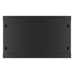 RACKOVÁ SKŘÍŇ 19" PRO MONTÁŽ NA STĚNU 6U/600X600 PRO VLASTNÍ MONTÁŽ S KOVOVÝMI DVEŘMI ČERNÁ  (PLOCHÉ BALENÍ)