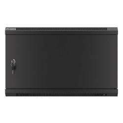 RACKOVÁ SKŘÍŇ 19" PRO MONTÁŽ NA STĚNU 6U/600X600 PRO VLASTNÍ MONTÁŽ S KOVOVÝMI DVEŘMI ČERNÁ  (PLOCHÉ BALENÍ)