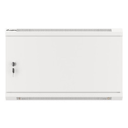 RACKOVÁ SKŘÍŇ 19" PRO MONTÁŽ NA STĚNU 6U/600X600 PRO VLASTNÍ MONTÁŽ S KOVOVÝMI DVEŘMI ŠEDÁ  (PLOCHÉ BALENÍ)
