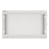 RACKOVÁ SKŘÍŇ 19" PRO MONTÁŽ NA STĚNU 6U/600X600 PRO VLASTNÍ MONTÁŽ S KOVOVÝMI DVEŘMI ŠEDÁ  (PLOCHÉ BALENÍ)
