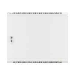 RACKOVÁ SKŘÍŇ 19" PRO MONTÁŽ NA STĚNU 9U/600X450 PRO VLASTNÍ MONTÁŽ S KOVOVÝMI DVEŘMI ŠEDÁ  (PLOCHÉ BALENÍ)