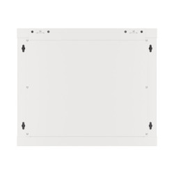 RACKOVÁ SKŘÍŇ 19" PRO MONTÁŽ NA STĚNU 9U/600X450 PRO VLASTNÍ MONTÁŽ S KOVOVÝMI DVEŘMI ŠEDÁ  (PLOCHÉ BALENÍ)