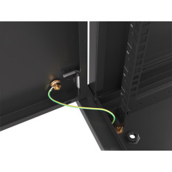 RACKOVÁ SKŘÍŇ 19" PRO MONTÁŽ NA STĚNU 9U/600X600 PRO VLASTNÍ MONTÁŽ S KOVOVÝMI DVEŘMI ČERNÁ  (PLOCHÉ BALENÍ)