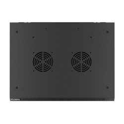 RACKOVÁ SKŘÍŇ 19" NÁSTĚNNÁ 12U/600X450 PRO VLASTNÍ MONTÁŽ S KOVOVÝMI DVEŘMI ČERNÁ  (PLOCHÉ BALENÍ)
